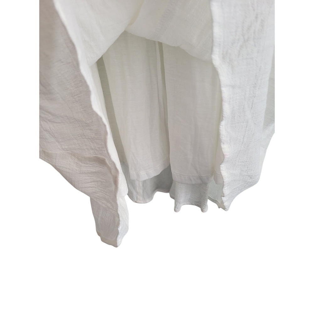 Garnet Hill White Crinkle Cotton Gauze Sleeveless Shift Dress Small Beach NEW - Picture 9 of 12